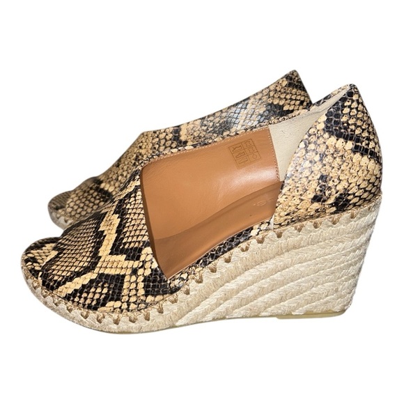 Sonora Peep-Toe Snake skin Espadrille Wedge Sandals size 8.5M - Picture 1 of 9